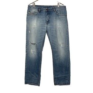 DIESEL Waykee Denim Jeans Mens 36x32 Blue Cotton  Medium Wash Button Fly